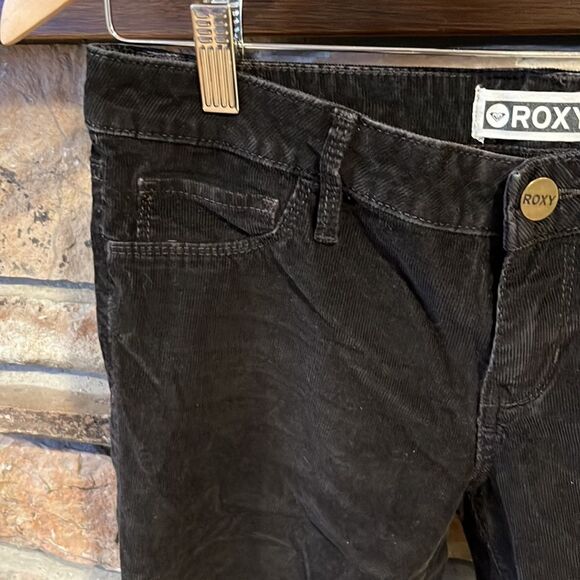 Roxy Black Corduroy Low Rise Slim Pants - Picture 2 of 7